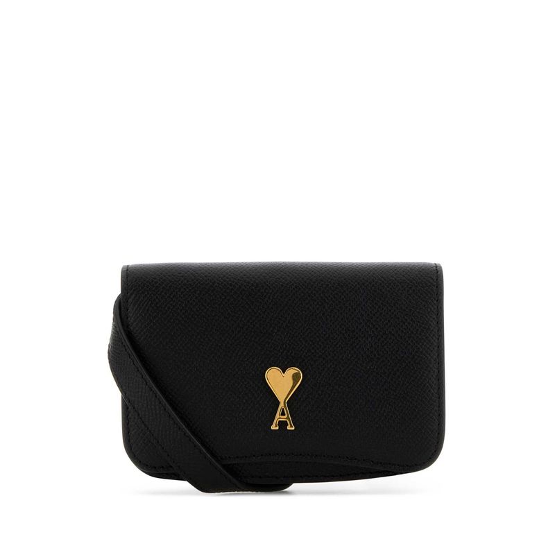 Ami Women Black Leather Paris Paris Crossbody Bag